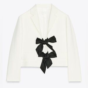 Zara Contrast Tie Blazer